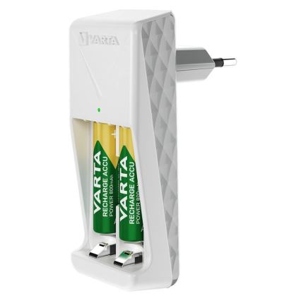 Varta 57656201421 - Baterijų įkroviklis 2xAA/AAA 800 mAh 230V