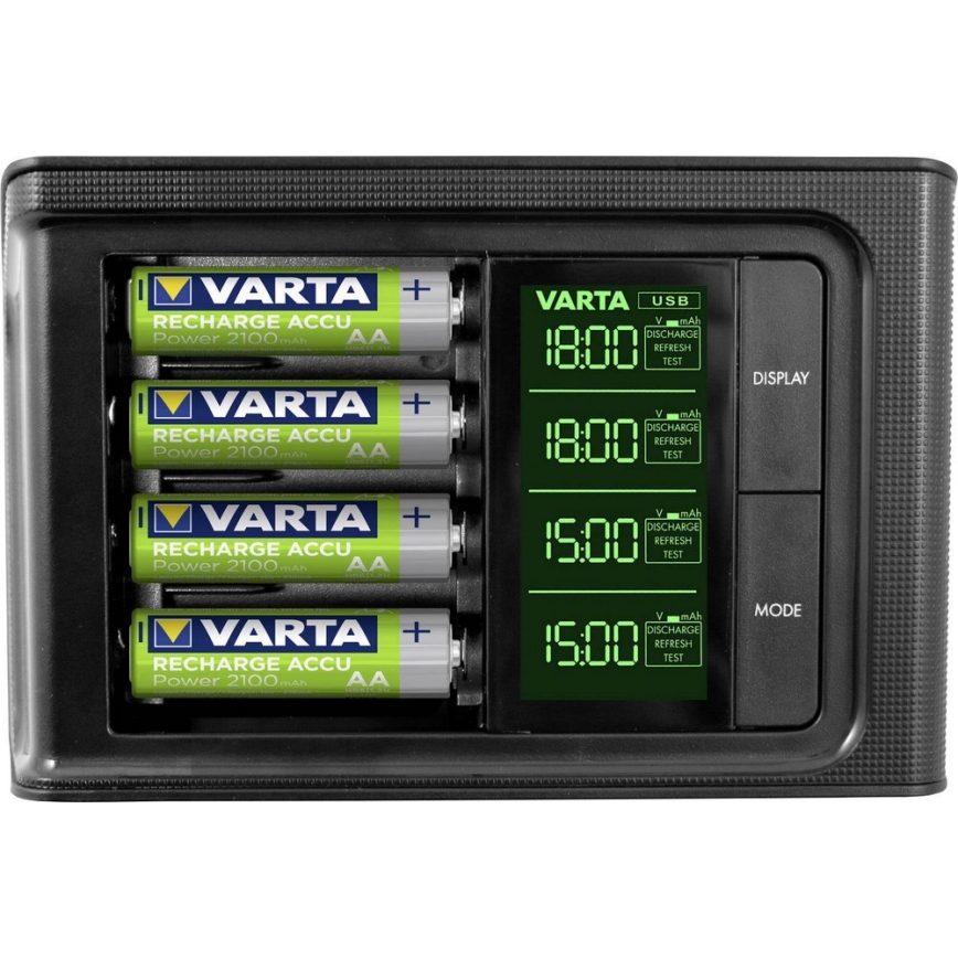 VARTA 57674 - LCD išmanus įkrovėjas 4xAA/AAA įkrauna per 1,5h