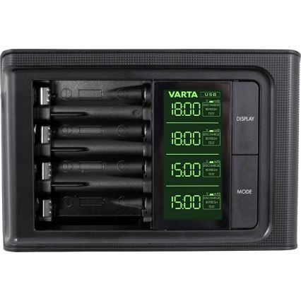 VARTA 57674 - LCD išmanus įkrovėjas 4xAA/AAA įkrauna per 1,5h
