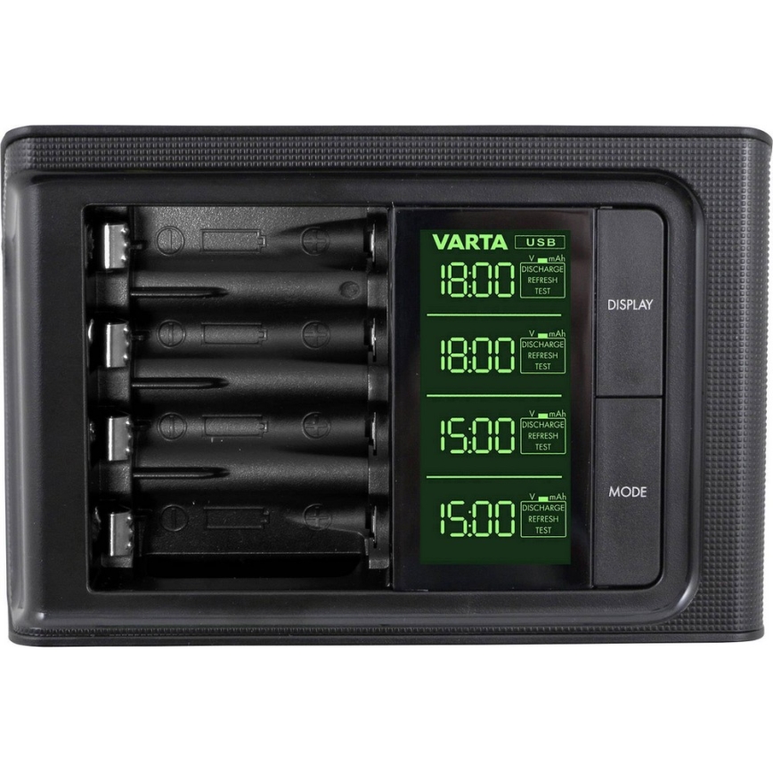 VARTA 57674 - LCD išmanus įkrovėjas 4xAA/AAA įkrauna per 1,5h