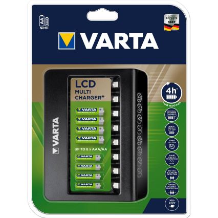 Varta 57681 - LCD išmanus įkrovėjas 8xAA/AAA įkrauna per 2h