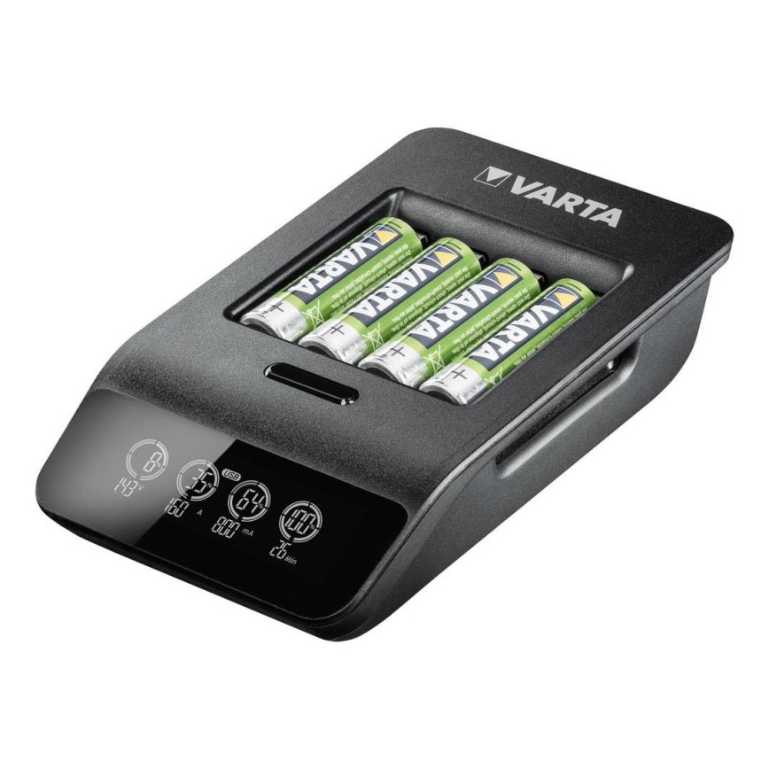 VARTA 57684 - LCD išmanus įkrovėjas 4xAA/AAA įkrauna per 1,5h