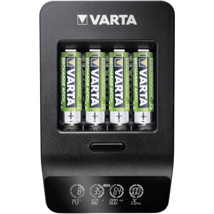 VARTA 57684 - LCD išmanus įkrovėjas 4xAA/AAA įkrauna per 1,5h