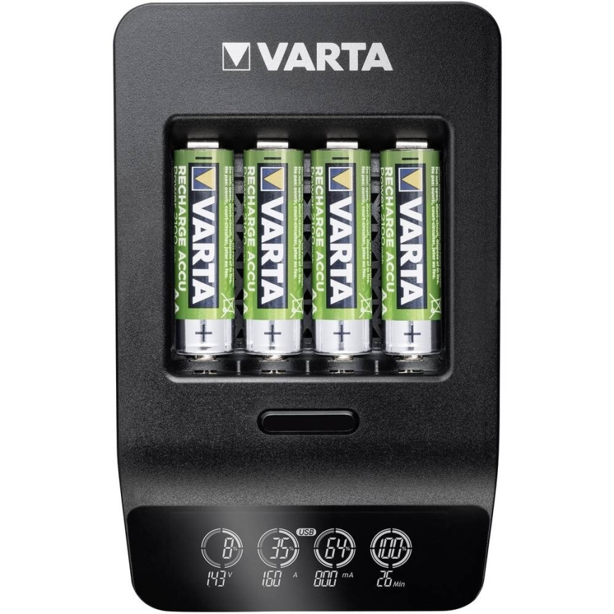 VARTA 57684 - LCD išmanus įkrovėjas 4xAA/AAA įkrauna per 1,5h