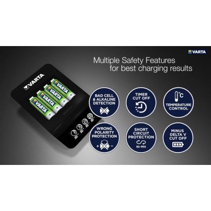 VARTA 57684 - LCD išmanus įkrovėjas 4xAA/AAA įkrauna per 1,5h