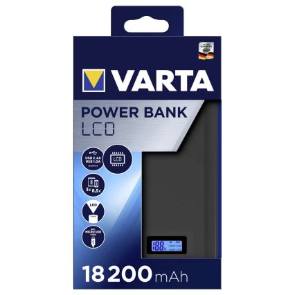 Varta 57972 - išorinė baterija  LCD 18200mAh/3,7V