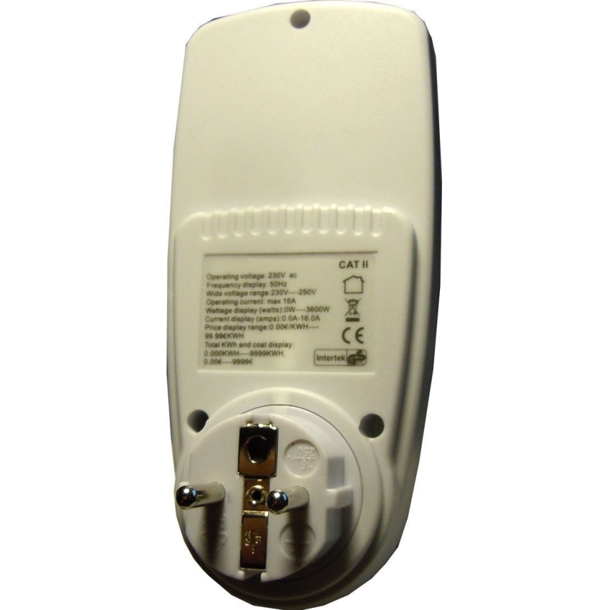 Vatmetras ir elektros sąnaudų matuoklis 3600W/230V