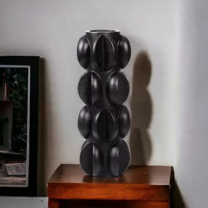 Vaza 37x15 cm derva/matinė juoda