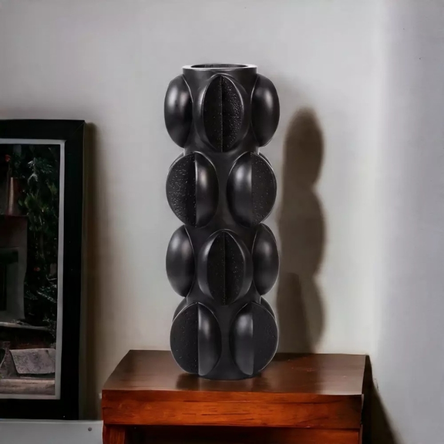 Vaza 37x15 cm derva/matinė juoda