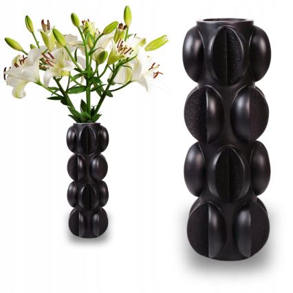Vaza 37x15 cm derva/matinė juoda