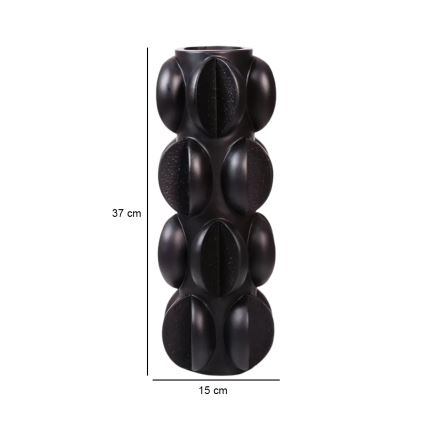 Vaza 37x15 cm derva/matinė juoda