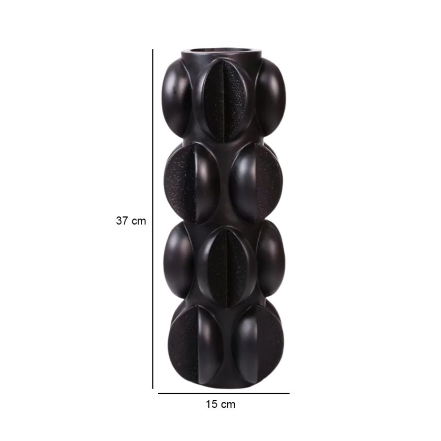 Vaza 37x15 cm derva/matinė juoda