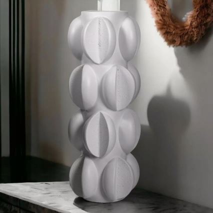 Vaza 37x19 cm, pagaminta iš dervos, matinė balta