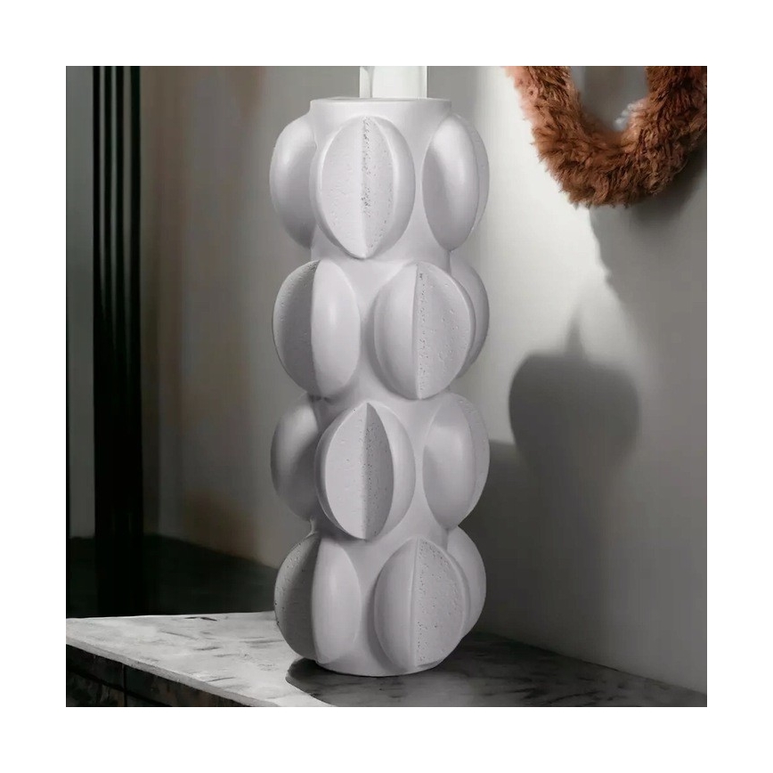 Vaza 37x19 cm, pagaminta iš dervos, matinė balta
