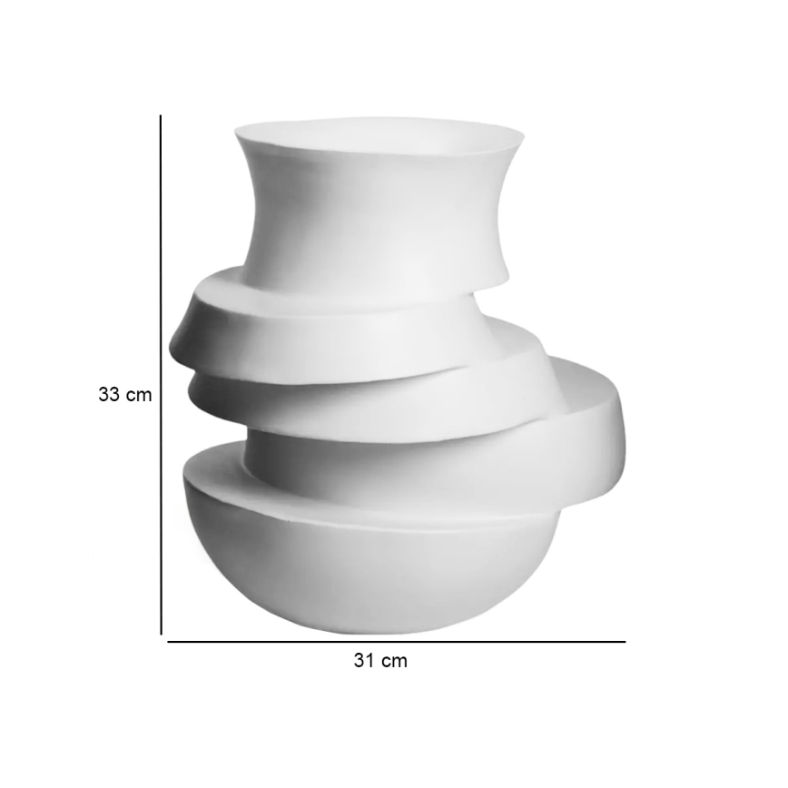 Vaza 38x33x36 cm derva/balta