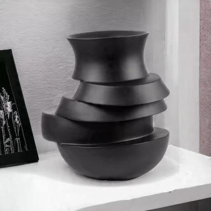 Vaza 38x33x36 cm derva/matinė juoda