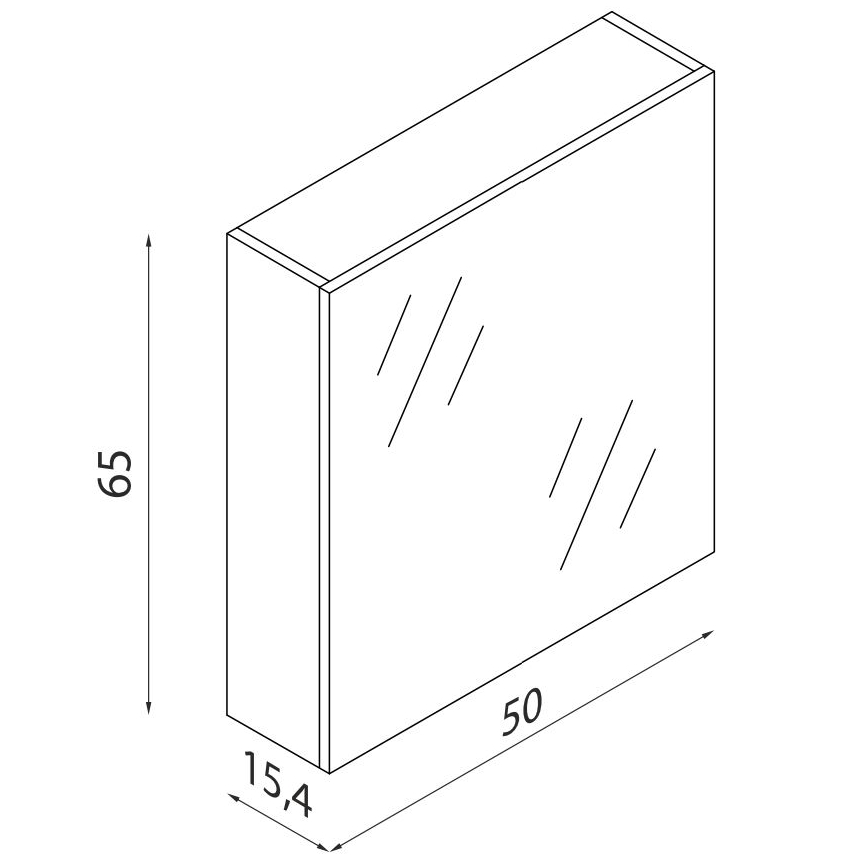Veidrodinė vonios spintelė KENWOOD 65x50 cm juoda