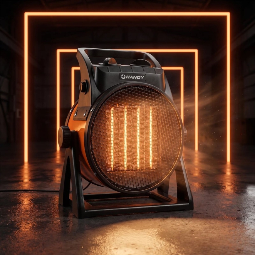 Ventiliatorius su keraminiu šildymo elementu 1000/2000W/230V oranžinis/juodas