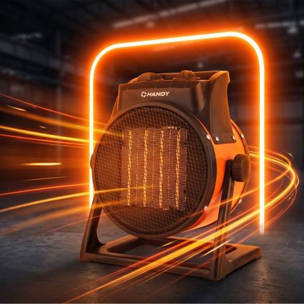 Ventiliatorius su keraminiu šildymo elementu 1000/2000W/230V oranžinis/juodas
