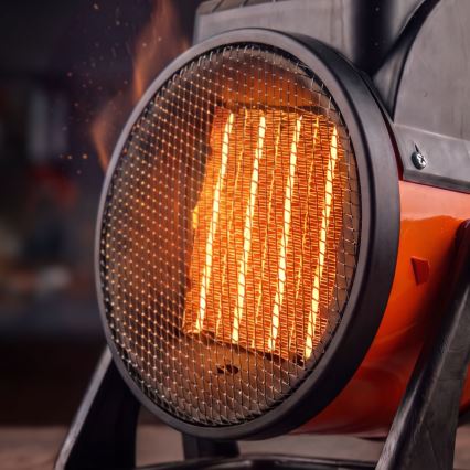 Ventiliatorius su keraminiu šildymo elementu 1000/2000W/230V oranžinis/juodas