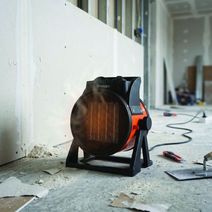 Ventiliatorius su keraminiu šildymo elementu 1000/2000W/230V oranžinis/juodas