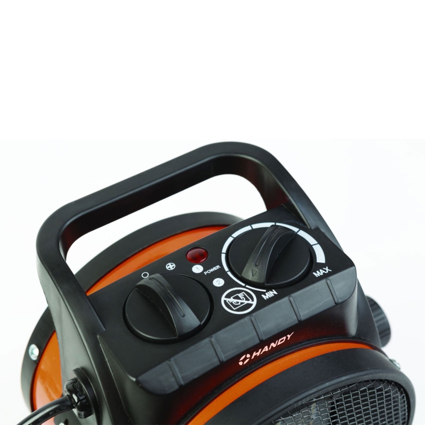 Ventiliatorius su keraminiu šildymo elementu 1000/2000W/230V oranžinis/juodas