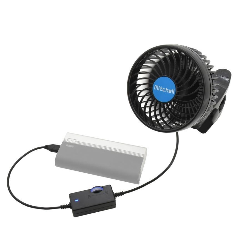 Ventiliatorius su segtuku USB 4W/5V juodas