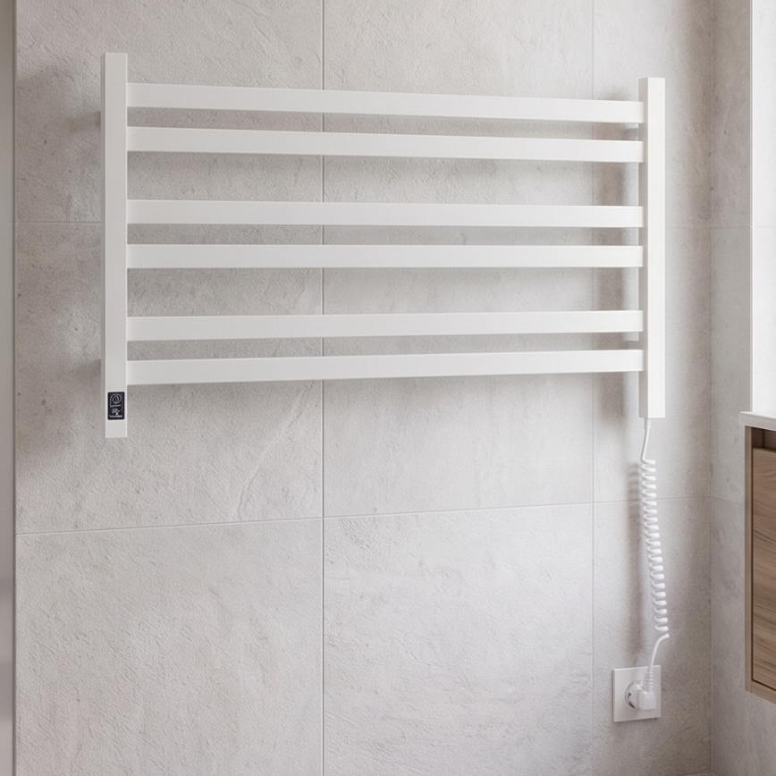 Vertaduro - Elektrinis rankšluosčių džiovintuvas su termostatu AVA 181W/230V 50x90 cm IP44 baltas, dešinė
