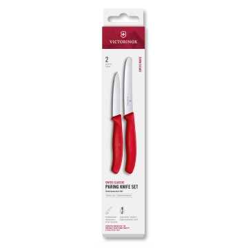 Victorinox - 2 dalių SWISS CLASSIC daržovių peilių rinkinys, raudonas