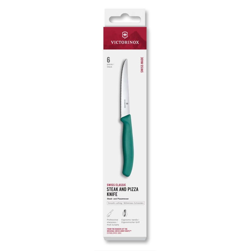 Victorinox - 6 vnt. SWISS CLASSIC kepsnių peilių rinkinys, 11 cm, turkio spalvos