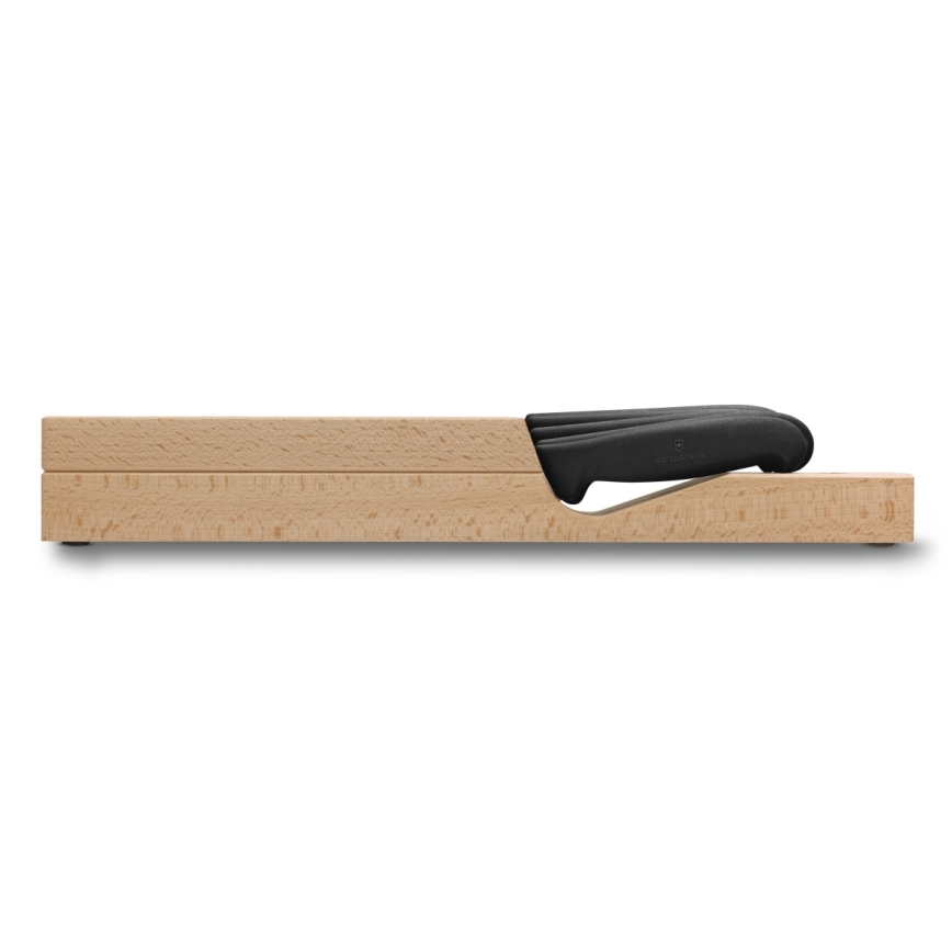 Victorinox - 6 vnt. virtuvinių peilių rinkinys su peilių stovu, bukas/smėlinė