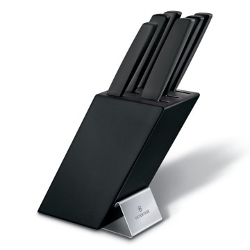 Victorinox - 7 dalių virtuvinių peilių rinkinys su stovu SWISS MODERN, bukas/juoda