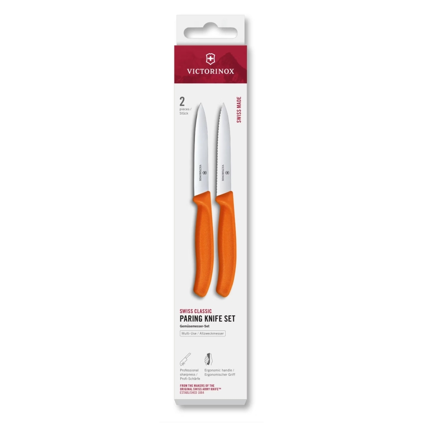 Victorinox - daržovių peilių rinkinys SWISS CLASSIC, 10 cm, 2 vnt., oranžinis
