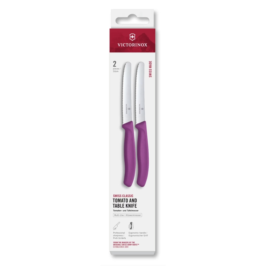 Victorinox - daržovių peilių rinkinys SWISS CLASSIC, 11 cm, 2 vnt., violetinis