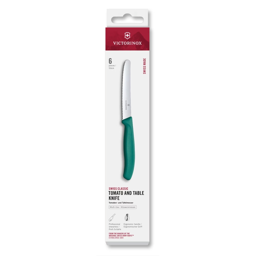 Victorinox - Daržovių peilių rinkinys SWISS CLASSIC 11 cm 6 vnt. turkio spalvos