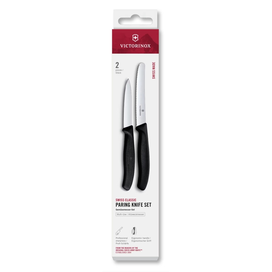Victorinox - Daržovių peilių rinkinys SWISS CLASSIC, 2 vnt., juodas