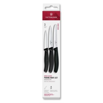 Victorinox - Daržovių peilių rinkinys SWISS CLASSIC, 3 vnt., juodas