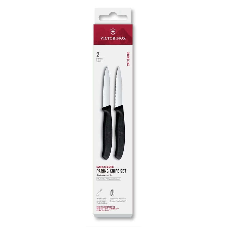 Victorinox - Daržovių peilių rinkinys SWISS CLASSIC 8 cm 2 vnt. juodos spalvos