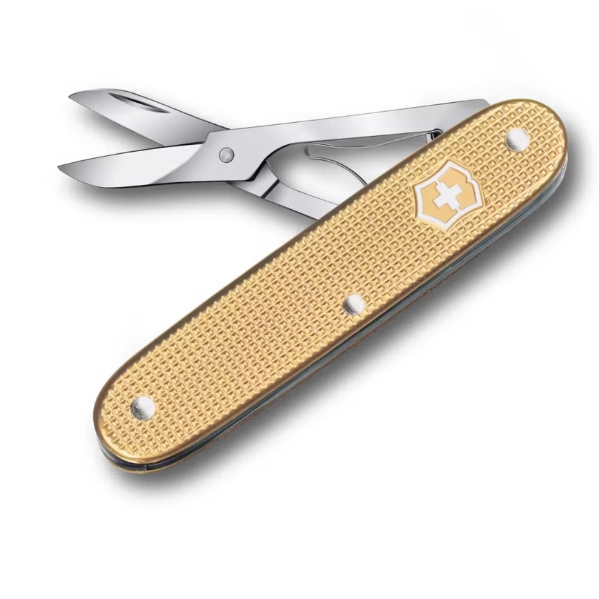 Victorinox - daugiafunkcis kišeninis peilis COMPANION X ALOX, 9,3 cm, 2 funkcijos, auksinis