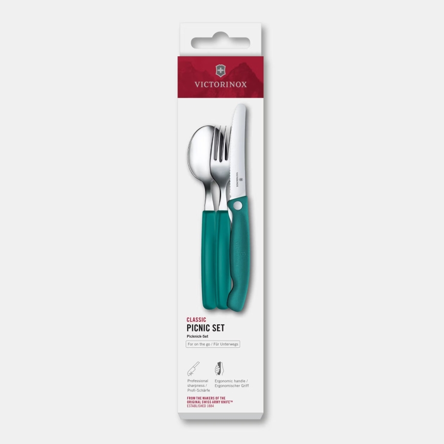 Victorinox - Pikniko stalo įrankių rinkinys SWISS CLASSIC, 3 vnt., turkio spalvos