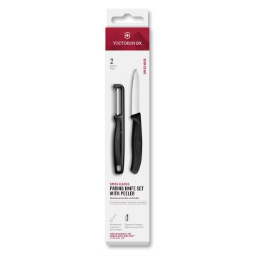 Victorinox - Rinkinys: virtuvinis peilis su skustuku SWISS CLASSIC, juodas