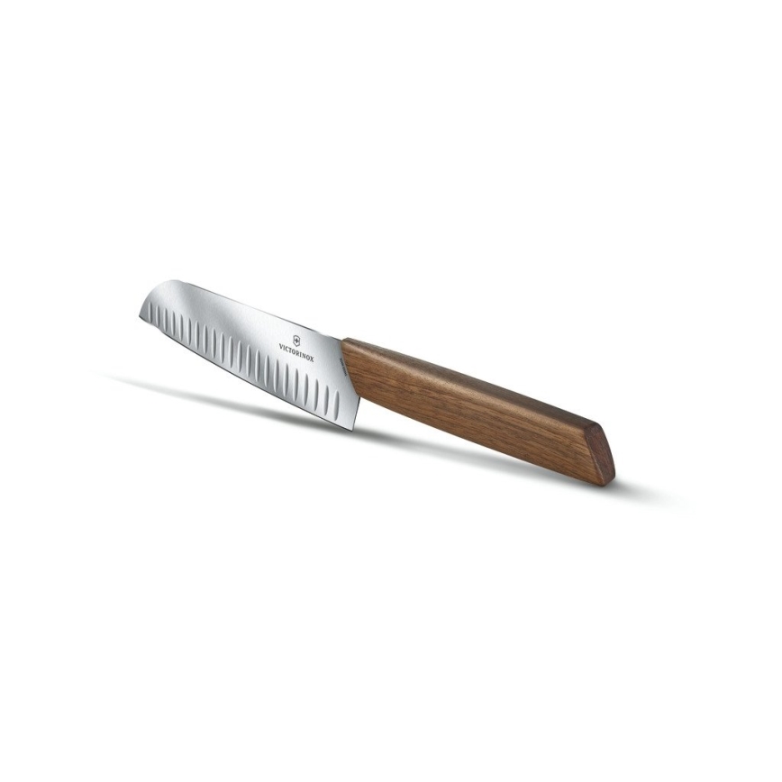 Victorinox - santoku virtuvinis peilis SWISS MODERN 17 cm riešutmedis