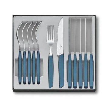 Victorinox - Stalo įrankių rinkinys SWISS MODERN, 12 vnt., mėlynas