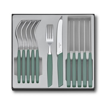 Victorinox - Stalo įrankių rinkinys SWISS MODERN, 12 vnt., turkio spalvos