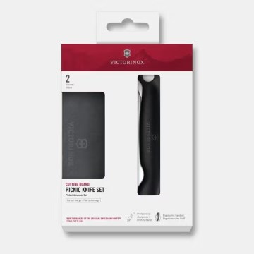 Victorinox - Sulankstomas peilis SWISS CLASSIC 11 cm juodas + pjaustymo lentelė