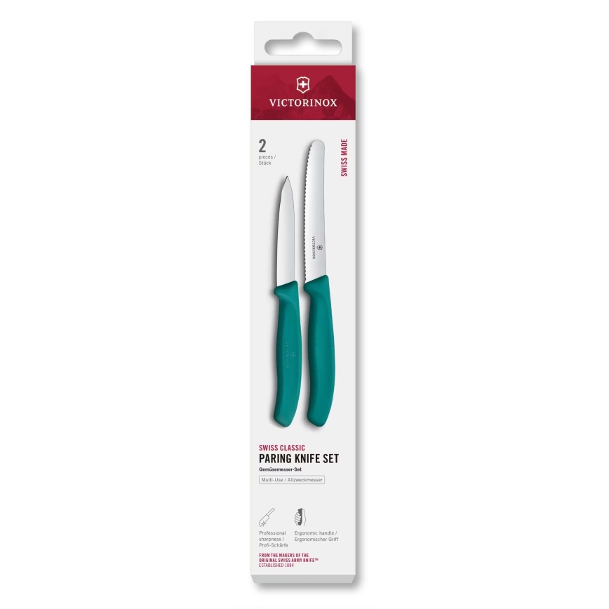 Victorinox - SWISS CLASSIC 2 dalių daržovių peilių rinkinys, turkio spalvos