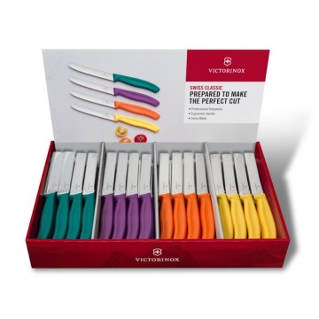 Victorinox - SWISS CLASSIC 80 vnt. įvairiaspalvis daržovių peilių rinkinys