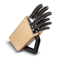 Victorinox - SWISS CLASSIC 9 dalių virtuvinių peilių komplektas su stovu buko mediena/smėlinė