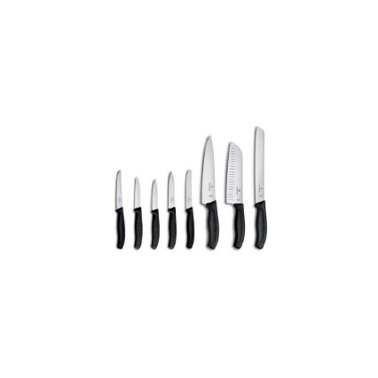 Victorinox - SWISS CLASSIC 9 dalių virtuvinių peilių komplektas su stovu buko mediena/smėlinė
