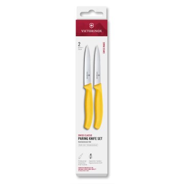 Victorinox - SWISS CLASSIC daržovių peilių rinkinys, 10 cm, 2 vnt., geltonas